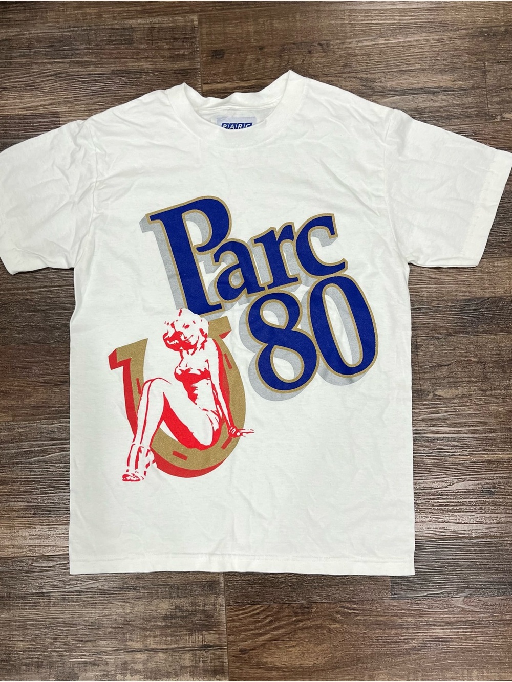 Parc 80 Graphic Short-Sleeve Tee - White with Blue & Red Print